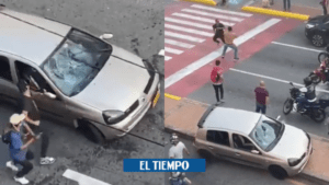 Video: dura pelea entre limpiavidrios y conductor; hombre fue arrollado - Santander - Colombia