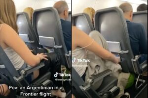 una mujer se puso varios pantalones para evitar pagar un adicional por equipaje extra y quedó grabada (+Video)