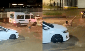 Duitama: hombre aprovechó inundaciones para darse un baño en plena calle - Otras Ciudades - Colombia