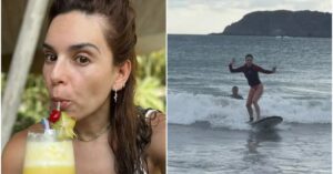 Tania Rincón sufrió un accidente en la playa mientras practicaba surf: “Ya ni con polish sale”