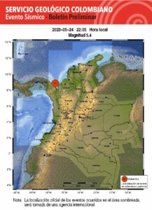 Temblor: se presentaron cuatro sismos; se sintieron en Antioquia, Choco y Santander - Medellín - Colombia