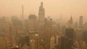 La enorme nube de humo que cubre Norteamérica y que obligó a Nueva York a cancelar las actividades al aire libre por la mala calidad del aire