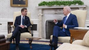 Biden reitera ante Kristersson su apoyo “total” a la entrada de Suecia en la OTAN, frenada por Turquía