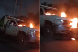 Camión 350 se incendió en una cola para surtir gasolina en Bolívar (+Video)