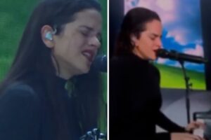 El video de Rosalía llorando en su último concierto en París tras entonar canciones que le había dedicado a Rauw Alejandro