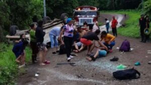 Un accidente dejó a una migrante muerta y 17 lesionados en Nicaragua