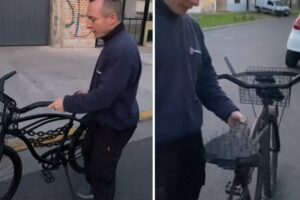 el ingenioso sistema ‘antirrobo’ que instaló un hombre en una bicicleta que se hizo viral