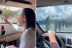 el momento en el que policías de La Guaira expresaron apoyo a María Corina Machado (+Video)