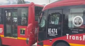 6 heridos, dejó accidente en Bogotá por choque de dos buses de Transmilenio