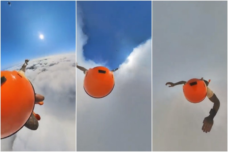 El impresionante video de un paracaidista español que se grabó atravesando las nubes