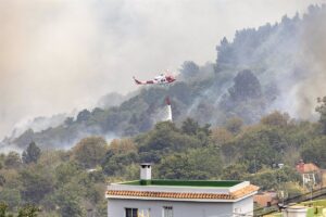 Las hectáreas afectadas por el incendio de Tenerife suben a 8.400 y el viento podría "complicar" la noche