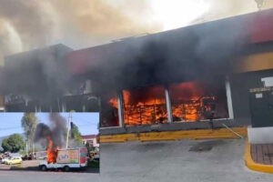 Sicarios del narcotráfico incendian comercios y vehículos en México