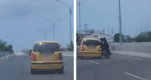 Taxista arrolló a motorizados que lo habrían atracado en vía de Barranquilla