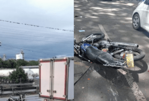 Trágico final de lunes festivo: un menor murió cuando se estrelló moto con camión - Cali - Colombia