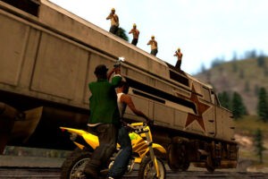 Un jugador de GTA San Andreas superó la misión de la Sánchez y el tren de la forma más original y enrevesada posible