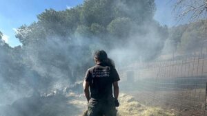 Un pastor pasa la noche en la zona Cero del incendio forestal de Portbou