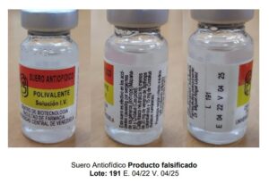 Alertan sobre distribución de suero antiofídico falsificado en Venezuela