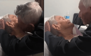 "Allá nos vemos": pareja de abuelitos conmovió las redes al despedirse tras 73 años de casados (VIDEO)