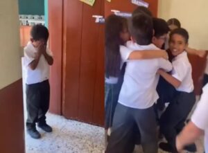 La emotiva reacción de un niño sorprendido por compañeros de colegio en su cumpleaños (VIDEO)