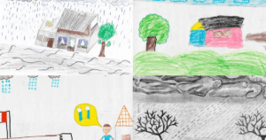 Lluvias en Perú Niños afectados por las intensas lluvias y huaicos en Perú plasman en dibujos los difíciles momentos que vivieron