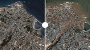 Nuevas imágenes de satélite muestran la devastación total en la costa de Libia
