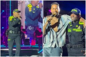 Romeo Santos subió a un policía a cantar en el escenario durante un concierto en Colombia y se robó el show con impresionante interpretación (+Videos)