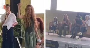 Shakira llegó a inauguración de megacolegio, en Barranquilla, bailando cumbia