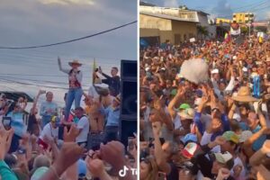 Una multitud acompañó a María Corina Machado en Guanare aunque trancaron la vía para impedir que llegara (+Videos)