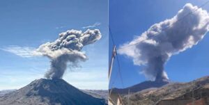 Volcán Ubinas registra explosión de 2.500 metros de altura