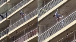 un niño de 11 años quedó atrapado en la red del balcón de un octavo piso