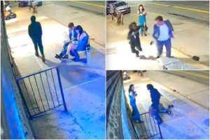 Cámara de seguridad registró el impactante momento en el que afroamericano mató a un activista de izquierda en plena calle de NY (+Video)