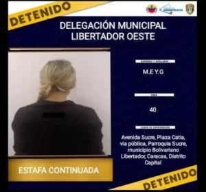Capturada en Caracas mujer solicitada por estafa continuada