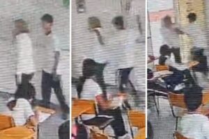 El impactante momento en el que un estudiante de 14 años apuñaló a su maestra en pleno salón de clases (+Video)