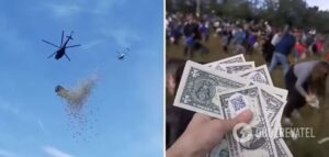Excéntrico influencer lanzó un millón de dólares desde un helicóptero tras un acertijo