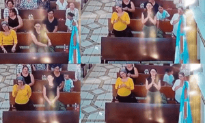 Madre e hija roban en una iglesia
