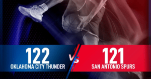 Oklahoma City Thunder se hace con la victoria contra el San Antonio Spurs por 122-121