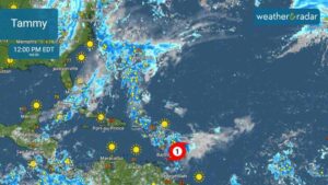 Paso de huracán Tammy por el Caribe generará lluvias en gran parte del país