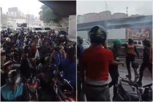 Reportan que policía lanzó bombas lacrimógenas para que motorizados despejaran vías en Caracas (causan colas al resguardarse bajo puentes de las lluvias) (+Video)