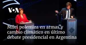 Milei polemiza sobre armas y cambio climático en último debate presidencial en Argentina