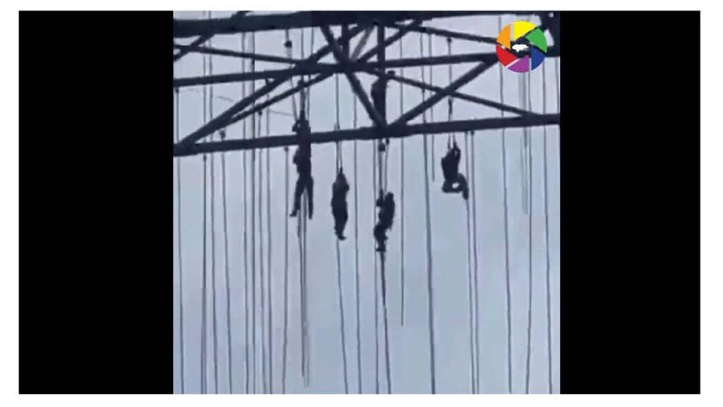 Un grupo de obreros queda colgado a 140 metros de altura al desplomarse un andamio en Brasil