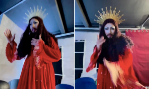 detienen a drag queen por disfrazarse de Jesucristo y perrear en show