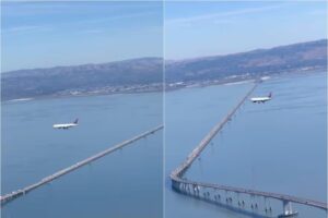 ¿Ilusión óptica en California?, un pasajero grabó a un avión “congelado” en el aire y confundió a todos (VIDEO)