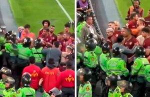 Así trató la policía peruana a los jugadores venezolanos cuando saludaron a los fanáticos