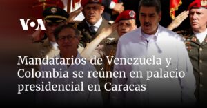 Mandatarios de Venezuela y Colombia se reúnen en palacio presidencial en Caracas