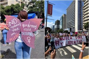 Mujeres venezolanas protestaron con alas de mariposa en rechazo a la violencia que sufren