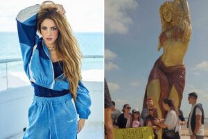 Develan gigantesca estatua de Shakira en Barranquilla (+Videos)
