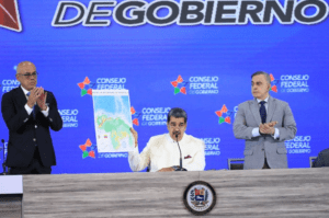 Maduro ordenó difundir este mapa de Venezuela sin las acostumbradas rayas en el Esequibo