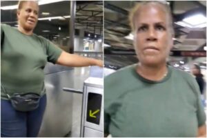 Miliciana golpeó a ciudadano que reclamaba por irregularidades en el Metro de Caracas (+Video)