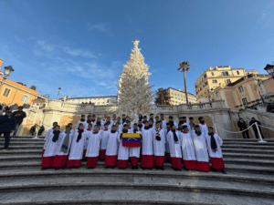 Niños Cantores del Zulia ofrecen concierto de Navidad en Plaza de España en Roma