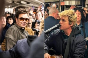 Así fue como Green Day y Jimmy Fallon sorprendieron a los pasajeros del Metro de Nueva York con un improvisado concierto (+Videos)